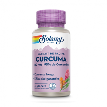 Curcuma 300mg standardisé à 95% de curcumines Solaray