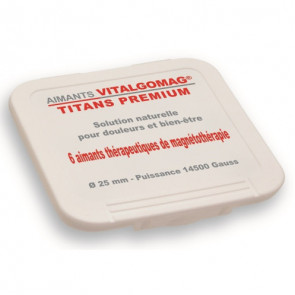 Coffret 6 aimants thérapeutiques en 25 mm ‐ 14500 Gauss. VITALGOMAG®