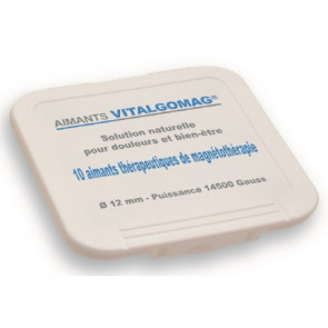 Coffret 10 aimants thérapeutiques en 12 mm ‐ 14500 Gauss. VITALGOMAG®
